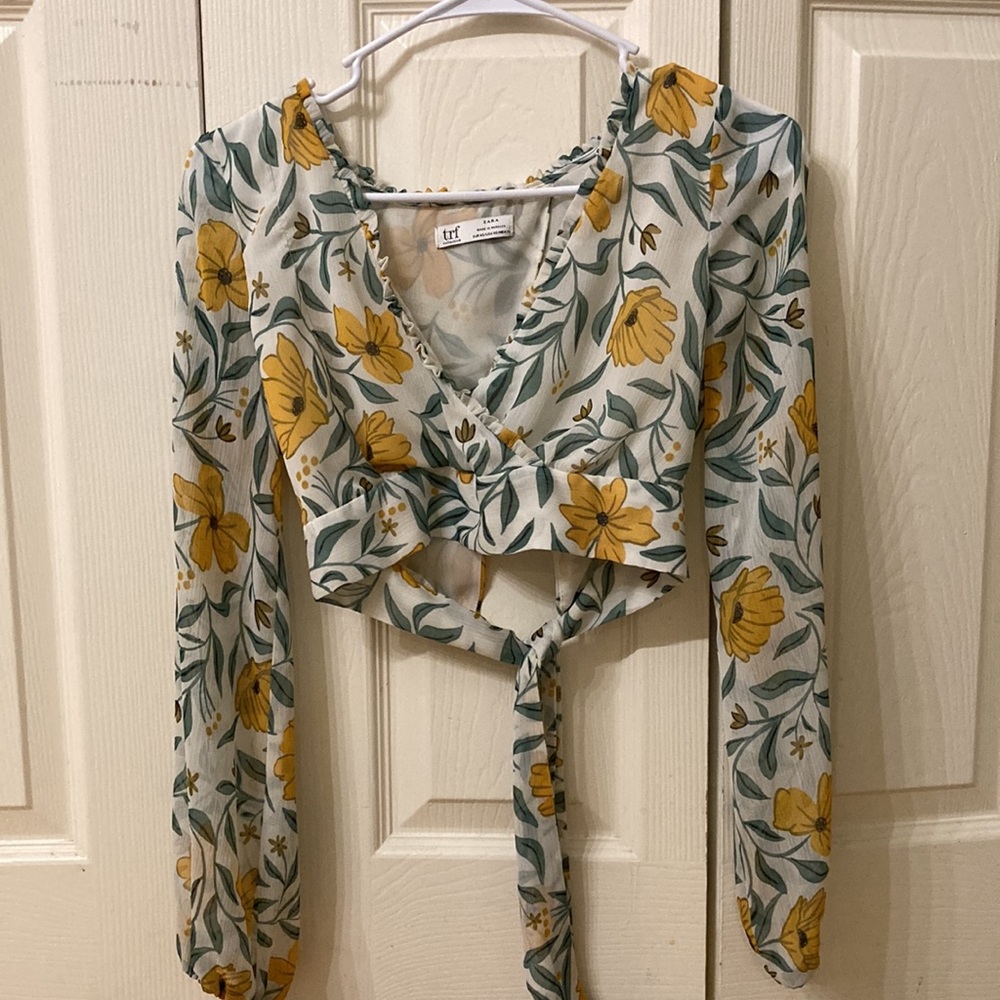Zara Floral Crop Top, XS